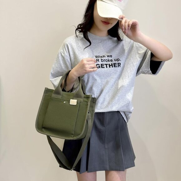 Green Canvas Tote Bag for Women Large Capacity Casual Crossbody Handbag - Picture 3 of 6